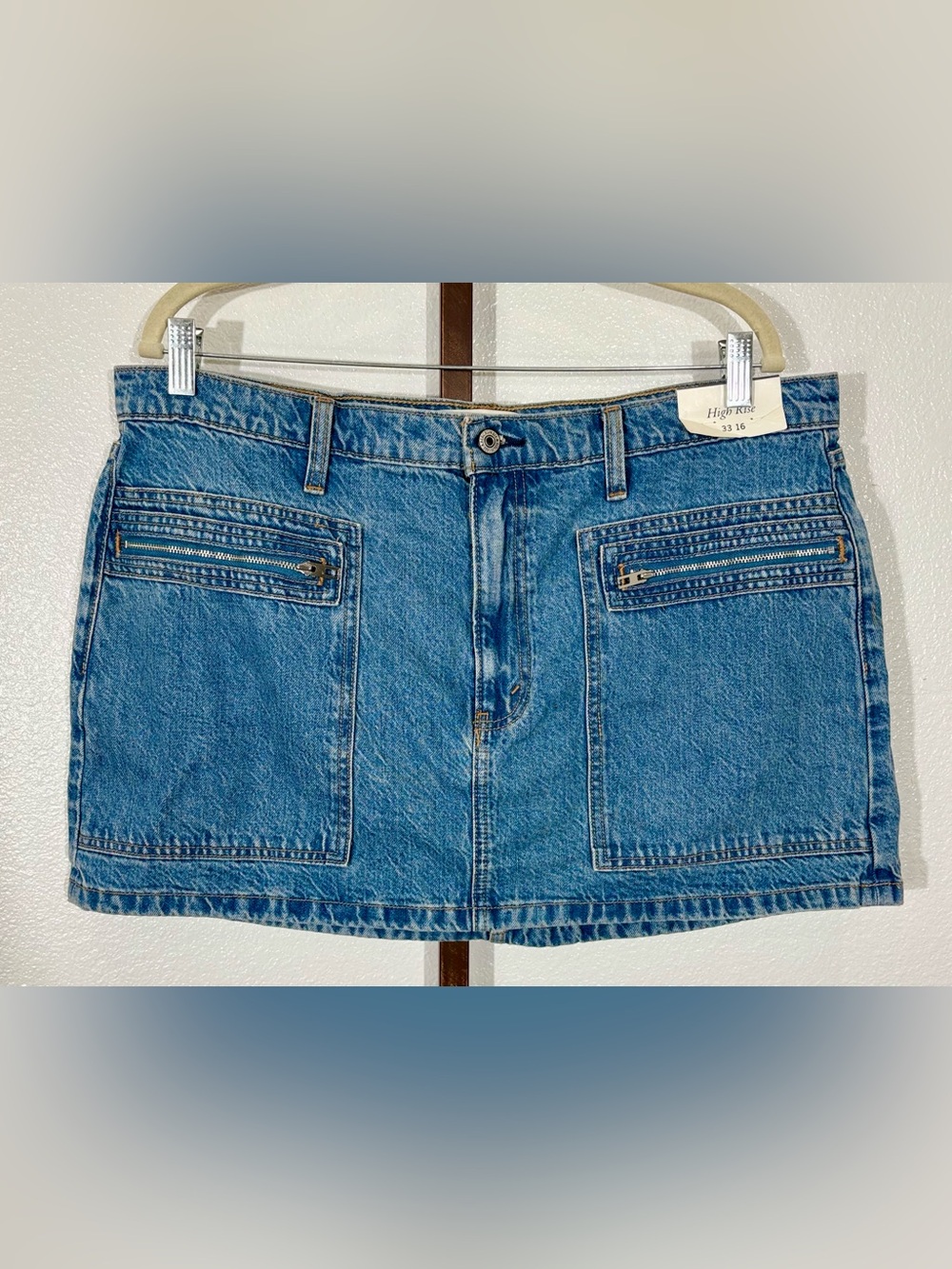 NWT Abercrombie & Fitch High Rise Denim Mini Skirt Size 16